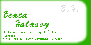 beata halassy business card